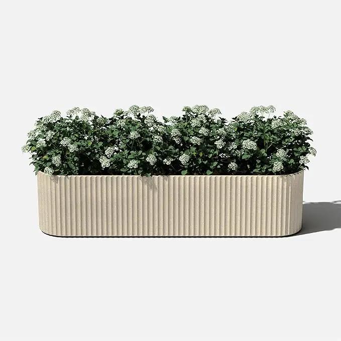 Veradek Demi Series Window Box Planter - Long Planter Box for Windowsill/Balcony | Durable Plastic-Stone Composite Material | Modern Décor for Flowers/Herbs, photo 9 of 9