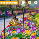 Solar Lights Garden Decorative, Solar Watering Can with Cascading Lights, Waterproof Metal Lantern with Fairy Shepherd Hook, Outdoor Decor for Yard, Patio, Lawn, and Pathway by GreenHaven Gardens