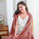 inhand Knitted Throw Blankets for Couch and Bed, Soft Cozy Knit Blanket with Tassel, Coral Pink Lightweight Decorative Blankets and Throws, Farmhouse Warm Woven Blanket for Men and Women, 60"x80" by CozyNest Decor