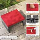 Tangkula 2 Pieces Patio PE Rattan Ottomans, Multipurpose Outdoor Footstool Footrest Additional Seating Side Table with Soft Zippered Cushions for Deck, Garden, and Yard (Red) by CozyNest Decor