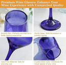 Purple Wine Glasses Set of 6-12oz Purple Long Stem Wine Glass Cups, Pretty Crystal Glassware, Hand Blown Goblets Drinkware, Unique Drinking Stemware Holiday Gift Set by CozyNest Decor