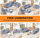 Full Foam Loveseat Sofa,Adults Bean Bag Chairs Floor Couch with Soft Waterproof Fabric,Armless Fireside Lounge Chair for Living Room,Apartment and Office (Grey) by CozyNest Decor