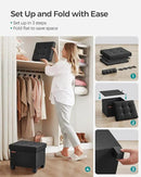 SONGMICS Storage Ottoman, Small Ottoman Foot Rest with Legs, 12.6 x 15.8 x 13.2 Inches Foot Stool, Load up to 660 lb, for Living Room, Bedroom, Dorm, Ink Black ULSF012B01 by CozyNest Decor