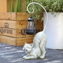 Laughing Cat Figurine with Solar-Powered LED Light, 15.7 Inches Tall Marble, Perfect for Gift Garden Decor or Housewarming for Cat Lovers. by GreenHaven Gardens