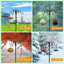 FEED GARDEN [Upgrade Version 92 Inch Four Shepherd Hooks for Outdoor,Bird Feeder Pole with 5 Prong Base, Adjustable Shepard Hooks for Hanging Plant, Solar Lanterns, Wind Chimes, 2 Pack by GreenHaven Gardens