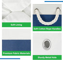 Bidtakay Small Storage Baskets for Shelves 3 Pack Fabric Storage Bins for Organizing Linen Collapsible Organizer for Closet-White&Blue by TinyTreasures Baby Boutique