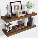 Fun Memories Floating Shelves for Wall, 32 Inch Long Floating Shelves Set of 2, 32 x 10 Wooden Shelves for Wall, Large Storage Shelves, Hanging Shelves for Bathroom Kitchen Bedroom, Rustic Brown by CozyNest Decor