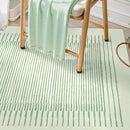 Wonnitar Washable Green Striped Runner Rug for Hallway 2'6"x8', Non-Slip Soft Runner Rug for Bedroom, Low Pile Minimalist 8ft Carpet Runner for Bathroom Laundry Kitchen (Green, 2'6" x 8') by CozyNest Decor
