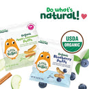 Little Bellies Organic Puffs Variety Pack, Blueberry & Apple and Cinnamon (Pack of 18) by TinyTreasures Baby Boutique