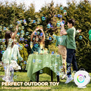 Bubble Machine Automatic LED Lights Bubble Blower for Kids Rechargeable Portable Bubble Maker Auto Rotating 90°/360° Outdoor Birthday Party Wedding (Led White) by TinyTreasures Baby Boutique
