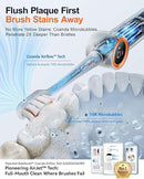 RANVOO [Vibrating & Flossing 2-in-1 AirJet Bubble Sonic Electric Toothbrush, 100% Plaque Removal, Whiter for Adult Protect Gum Orthodontic Teeth Clean Rechargeable Gift with 2 Soft Brush Heads Grey by CozyNest Decor