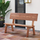 AVAWING Outdoor Convertible Wood Bench with Backrest, Patio Wood Convert a Bench, Space-Saving 2-in-1 Picnic Table Chairs Set for Backyard, Porch, Patio, Garden, Brown by CozyNest Decor