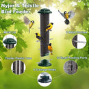 FEED GARDEN Finch Feeders for Outside, Nyjer & Thistle Bird Feeders, 15 Inch Tube Feeder with 12 Small Ports & 8 Perches, Durable Metal Design for Outdoor Hanging, Easy Fill & Clean by CozyNest Decor