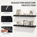 Floating Shelves for Wall, 40" W x 8" D x 1.5" H, Wooden Wall Mounted Display Shelves with Invisible Brackets for Living Room, Bedroom, Bathroom, Kitchen Decor and Storage, Set of 2, Black by CozyNest Decor