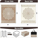Pauwer Waterproof Outdoor Rug 8x10, Reversible Plastic Straw Patio Camping Rug, Indoor Outdoor RV Mat Carpet for Deck, Camper, Porch, Balcony, Backyard, Picnic, Floral Brown by GreenHaven Gardens