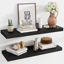 36 Inch Floating Shelves, 12 Inch Deep Floating Shelves for Wall, Floating Shelf with Invisible Brackets, Deep Shelves for Bathroom, Bedroom, Living Room, 2 Pack, Black by CozyNest Decor