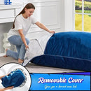 Hobestluk 3 in 1 Bean Bag Chair Giant Bean Bag Chairs for Adults with Velvet Cover Convertible Bean Bag Floor Cushion with Machine Washable Cover for Living Room (Velvet Blue) by CozyNest Decor