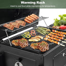 Charcoal Grills, Large Outdoor BBQ Grill Offset Smoker with Side Table Heavy Duty Outside Barbecue Grills Cooking Backyard Patio (Enamel Grill Grate)