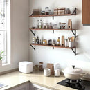 Heimlove Floating Shelves for Wall, 36 Inch Long Wood Floating Bookshelf Set of 3, Wall Mounted Hanging Shelf for Bathroom Bedroom Kitchen, Walnut by CozyNest Decor
