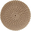 REDEARTH Round Pouf Ottoman - Hand Knitted Cable Boho Poof Home Décor Pouffe Circular Footrest for Living Room - Bedroom - Lounge - 100% Cotton (19.5"x19.5"x14") - Beige by CozyNest Decor