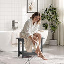 Waterproof Shower Bench, 24" Poly Lumber Shower Stool for Shaving Legs, Shower Chair Seat with Storage Shelf and Handles, Bathroom Bench for Inside Shower, Non-Slip (Grey) by TinyTreasures Baby Boutique