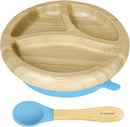 Abiie Octopod Bamboo Dish - Kids Plates for 4 months and up, 3-Compartment Baby Plates with Suction, Round Bamboo Baby Plate, Mess-Free Toddler Suction Plates, Baby Feeding Supplies, 7.5 x 7.5 x 1.9in by TinyTreasures Baby Boutique