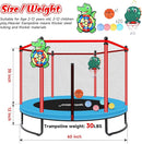 Pink Indoor Trampoline for Kids 2-5, 5ft Mini Indoor & Outdoor Small Toddler Trampoline with Net and Basketball Hoop by TinyTreasures Baby Boutique