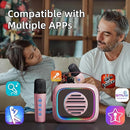 YF93 Kids Karaoke Machine with 7 Voice Effects, Bluetooth & Colorful LED Lights – Portable Singing Toy with Pro, Monster, KTV Modes for Home Parties（Pink） by TinyTreasures Baby Boutique