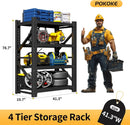 Garage Shelving Unit, 4 Tier Heavy Duty Racks, Easy Assembly, Metal Racks with Adjustable Shelves, 3000 LBS Load Capacity,for Warehouse,Basement (Black, 19.7" D x 41.3" W x 78.7" H) by GreenHaven Gardens