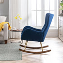 Velvet Rocking Accent Chair Upholstered Nursery Glider Rocker for Baby/Kids Comfy Nursing Lounge Side Chair for Living Room Bedroom, Blue by TinyTreasures Baby Boutique