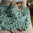 Lotus Karen Faux Fur Throw Blanket Sage Green - Big Bubble Rabbit Fluff Blanket for Couch Bed Sofa,Softest Fluffy Fuzzy Cozy Blanket, Plush Thick Furry Shaggy Warm Blankets for Women,50x60 Inches by CozyNest Decor