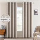 MIULEE Blackout Curtains for Bedroom Linen Texture Solid Thermal Insulated Natural Khaki Grommet Room Darkening Curtains & Drapes Luxury Decor for Living Room Nursery 52x72 Inch (2 Panels) by TinyTreasures Baby Boutique
