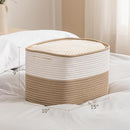 UBBCARE 4 Pack Baskets for Organizing, Woven Storage Baskets for Toys and Towel, Rectangle Cotton Rope Basket with Handles, 15''L x10''W x9''H, Brown by TinyTreasures Baby Boutique