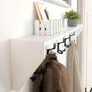 SKOLOO Wall Shelf with Hooks, 24-Inch White Coat Rack Wall Mount with Shelf Organizer - Lightweight & Sturdy, 5 Tri Hooks - Perfect for Entryway, Hallway, Living Room, Bedroom, Mudroom by CozyNest Decor
