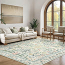 Wonnitar Large Rugs for Living Room, Soft Washable Floral 9x12 Area Rug for Bedroom, Boho Non-Shedding Foldable Carpet for Kids Playroom Apartment Home Decor by TinyTreasures Baby Boutique