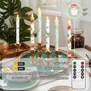 Willow Leaf Flameless Taper Candles with Remote & Timer Real Wax LED Taper Candles Flickering Candlesticks Battery Operated Candle for Home Wedding Party Summer Fall Christmas Decor 2 Pack 9.6" by CozyNest Decor