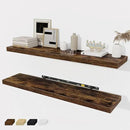 Floating Shelves Wall Shelf 40 Inch, 8 Inch Deep Floating Shelf for Wall, Farmhouse Black Wood Shelves Invisible Bracket for Living Room, Bedroom, Kitchen, 40 x 8 x 1.4 Inch, Set of 2, Rustic Brown by CozyNest Decor