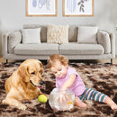 Fluffy Shag Area Rug, 4x5.8 Tie-Dyed Brown Rugs for Bedroom, Soft Plush Area Rugs for Living Room, Non-Slip Indoor Carpet for Nursery, Study Room, Dressing Room, Home Decor by TinyTreasures Baby Boutique