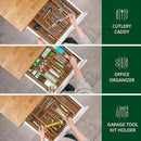 ROYAL CRAFT WOOD Luxury Bamboo Kitchen Drawer Organizer - Silverware Organizer - Utensil Holder and Cutlery Tray with Grooved Drawer Dividers for Flatware and Kitchen Utensils (9 Slot, Brown Bamboo) by CozyNest Decor