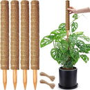 4 Pack 18 Inch Moss Pole, Stackable Moss Poles for Climbing Plants Monstera, Tall Plant Sticks Accessories, Large Coir Plant Support Stakes for Potted Plants Indoor, Pothos, Philodendron by GreenHaven Gardens