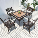 Outdoor Dining Chair Cast Aluminum Patio Chairs Set of 2 All-Weather Patio Dining Chair with Adjustable Feet for Backyard Garden (Die-Casting A Chair) by GreenHaven Gardens