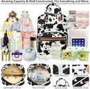 Large Capacity Baby Diaper Bag Backpack with Insulated Pockets, Waterproof, Stylish Cow Print Design, Suitable for Boys and Girls by TinyTreasures Baby Boutique