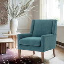 COLAMY Modern Wingback Living Room Chair, Upholstered Fabric Accent Armchair, Single Sofa Chair with Lounge Seat and Wood Legs for Bedroom/Office/Reading Spaces, Teal by CozyNest Decor