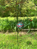 2PCS Solar Hot Air Balloon Flickering Flame Hanging Garden Light with Shepherd's Hooks, Waterproof Glass Outdoor Lantern for Yard Patio, Mother's Day Gift, 18" H Hummingbird & Flower by GreenHaven Gardens