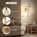 Scenekoy Retro 68.5” Tall Floor Lamp With Carving Shade, Farmhouse Resin Standing Lamp & Faux Birch Tree Finish, Dimmable Corner Lamp Stand Up Light with Bulb Prefer for Living Room Bedroom Home Decor by CozyNest Decor