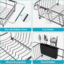 MAJALiS Dish Drying Rack in Sink - Small Dish Drainers for Kitchen Sink, Over The Sink Dish Racks with Utensil Holder, Stainless Steel Dish Rack in Sink, Black by CozyNest Decor