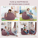 2FT Bean Bag Chair, Comfy Bean Bag Chairs with Memory Foam Filled, Fluffy Beanbag Sofa with Dutch Velvet Cover,Teardrop BeanBag Chairs for Living Room, Playroom - Dusty Pink by TinyTreasures Baby Boutique