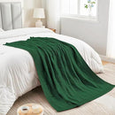 CozeCube Knit Throw Blanket, Green Checkered Throw for Couch, Soft Cozy Warm Knitted Blanket for Bed Sofa Living Room, 60"X80", Forest Green by CozyNest Decor