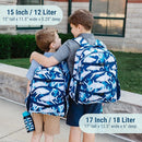 Wildkin ECO rPET 15-inch Kids Backpack – Sustainable, Padded, Adjustable – Sharks by TinyTreasures Baby Boutique