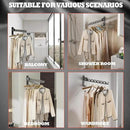 Dr.DJ Wall Mount Coat Hanger Holder Black Clothes Drying Organizer Rack Garment Hooks Aluminium Retractable Folding Indoor Wall Mounted Hanger for Laundry Room Bedroom Black 2Pack with 80cm Rod by CozyNest Decor
